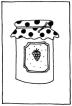 Black and white jam jar