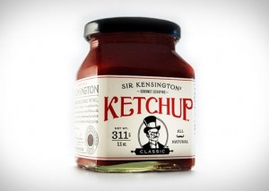 jar of Sir Kensington's Scooping ketchup on white background