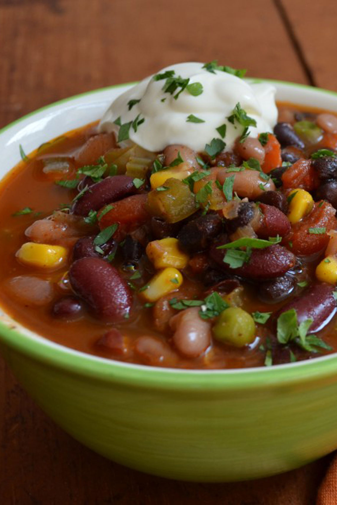 Three Bean Vegetarian Chili